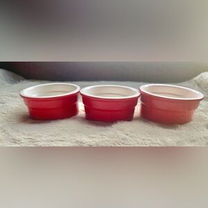 Cermer Terracotta orange Ramekins Ceramic Baking 4 oz Cups Dessert Bowl Set of 3